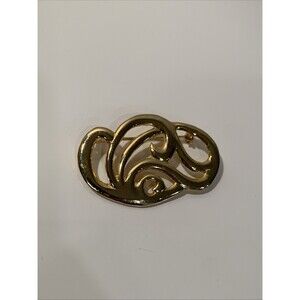 Vintage Costume Jewelry, Gold Tone Monogram Style Brooch